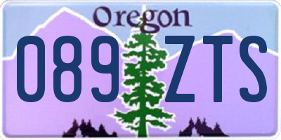OR license plate 089ZTS