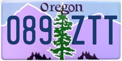 OR license plate 089ZTT