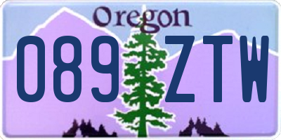OR license plate 089ZTW