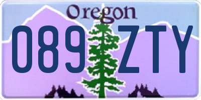 OR license plate 089ZTY