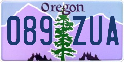 OR license plate 089ZUA