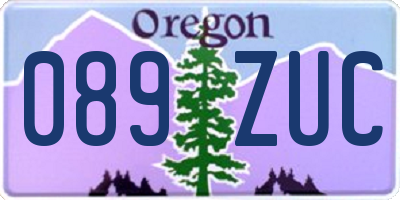 OR license plate 089ZUC