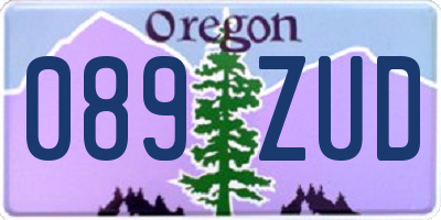 OR license plate 089ZUD