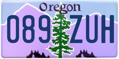 OR license plate 089ZUH