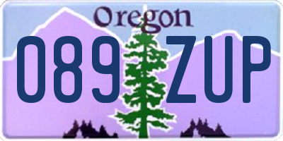 OR license plate 089ZUP