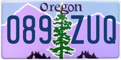 OR license plate 089ZUQ