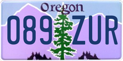 OR license plate 089ZUR