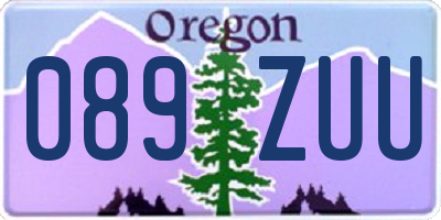 OR license plate 089ZUU