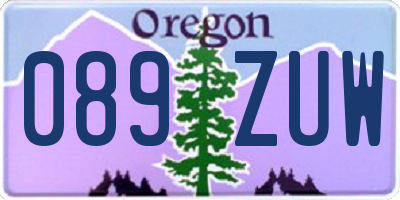 OR license plate 089ZUW