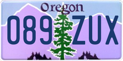 OR license plate 089ZUX