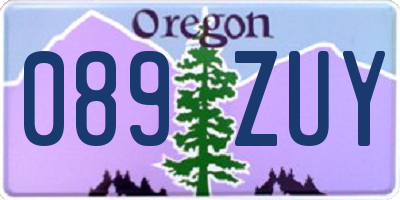 OR license plate 089ZUY