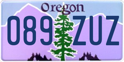 OR license plate 089ZUZ