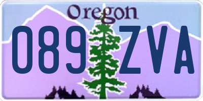OR license plate 089ZVA