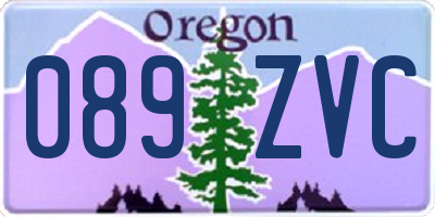 OR license plate 089ZVC