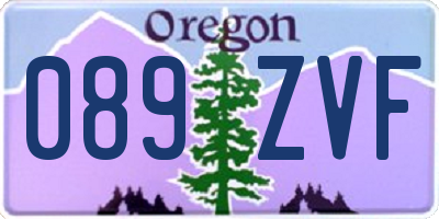 OR license plate 089ZVF