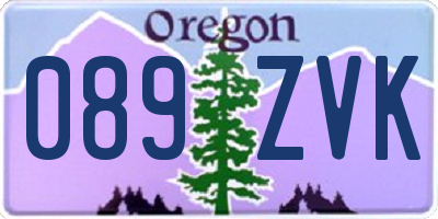OR license plate 089ZVK