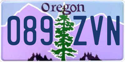 OR license plate 089ZVN