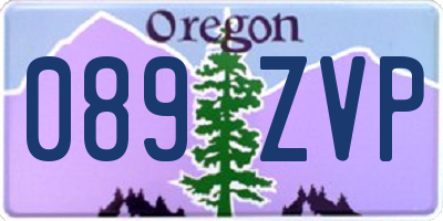 OR license plate 089ZVP