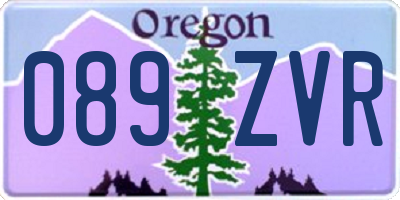 OR license plate 089ZVR