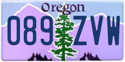 OR license plate 089ZVW