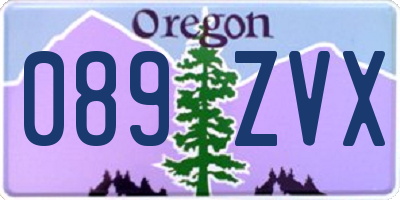 OR license plate 089ZVX