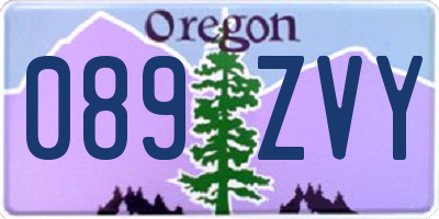 OR license plate 089ZVY