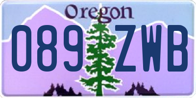 OR license plate 089ZWB