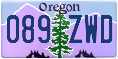 OR license plate 089ZWD