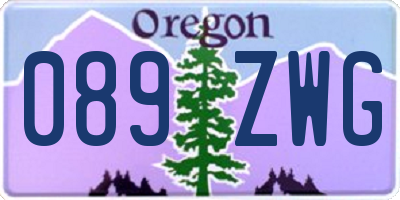 OR license plate 089ZWG