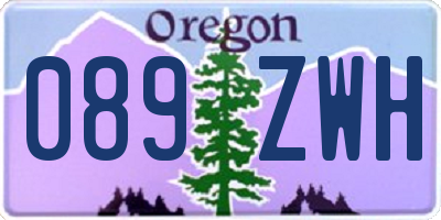 OR license plate 089ZWH