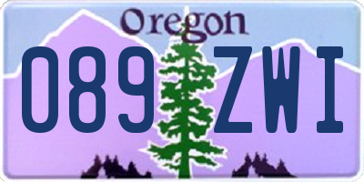OR license plate 089ZWI