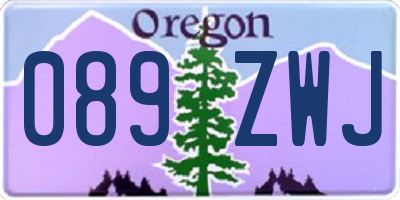 OR license plate 089ZWJ