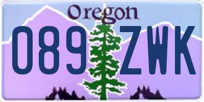 OR license plate 089ZWK