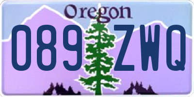 OR license plate 089ZWQ
