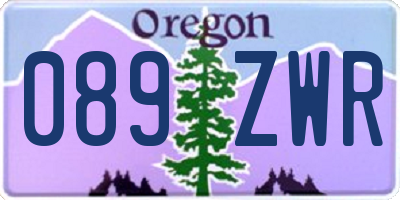 OR license plate 089ZWR