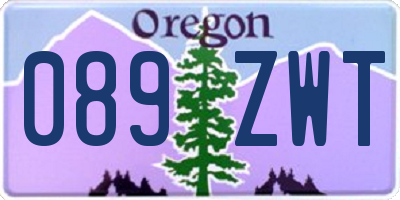 OR license plate 089ZWT