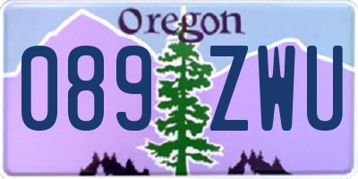 OR license plate 089ZWU