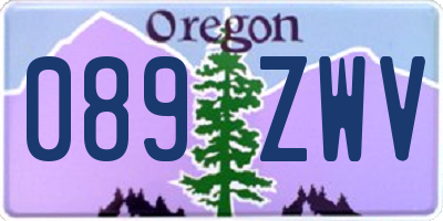 OR license plate 089ZWV