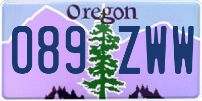 OR license plate 089ZWW