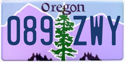 OR license plate 089ZWY