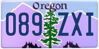 OR license plate 089ZXI