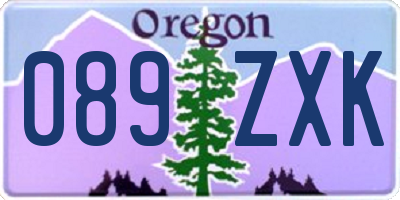 OR license plate 089ZXK