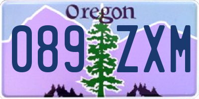 OR license plate 089ZXM