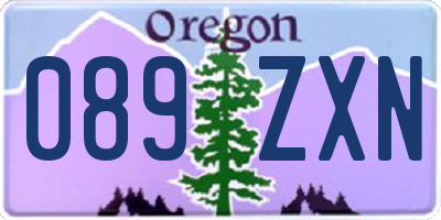 OR license plate 089ZXN