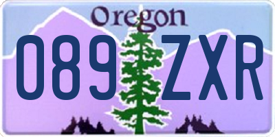 OR license plate 089ZXR