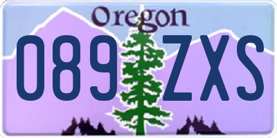 OR license plate 089ZXS