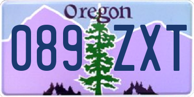 OR license plate 089ZXT