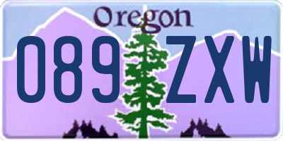 OR license plate 089ZXW