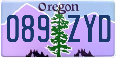 OR license plate 089ZYD