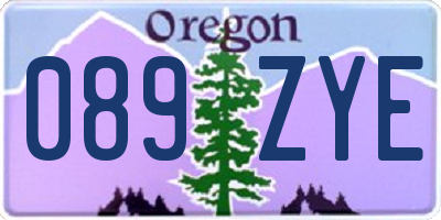 OR license plate 089ZYE